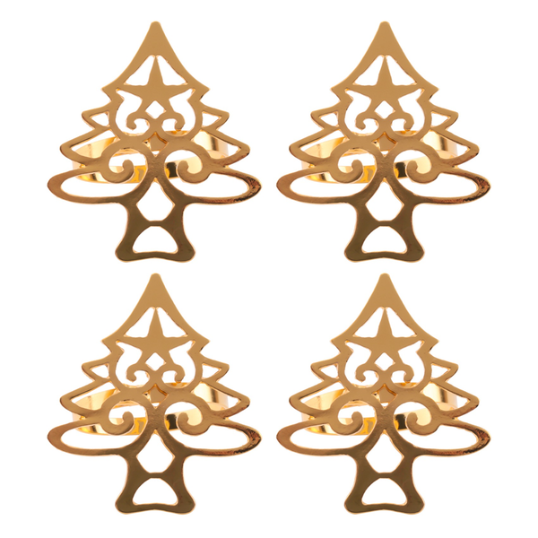 Christmas Tree Napkin Rings Napkin Buckle Gold