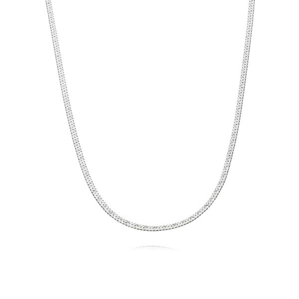 Broadway Jewellers - 925 Sterling Silver - Flat Snake Link Chain - 45cm