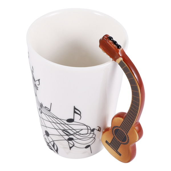 Guitar Handle Ceramic Free Spectrum Mug Unique Musical Instrument Cup