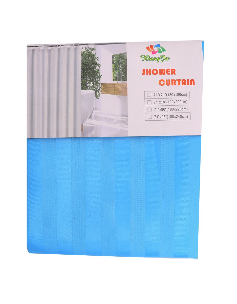Waterproof Shower Curtain with 12 Hook Stripe Pattern (180 x 180 cm