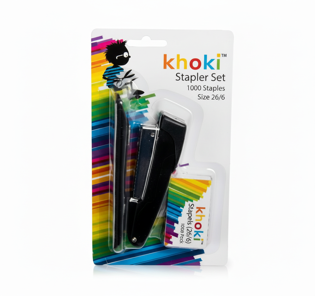 Khoki Metal Stapler Set with Staples for Office and School Use