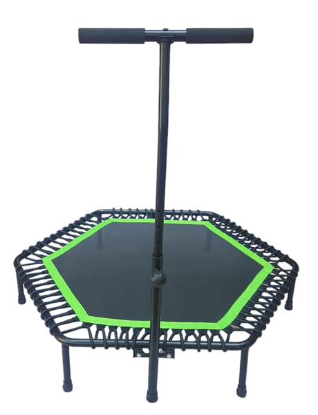 Rebounder Fitness Trampoline with Adjustable Handle - Hexagon
