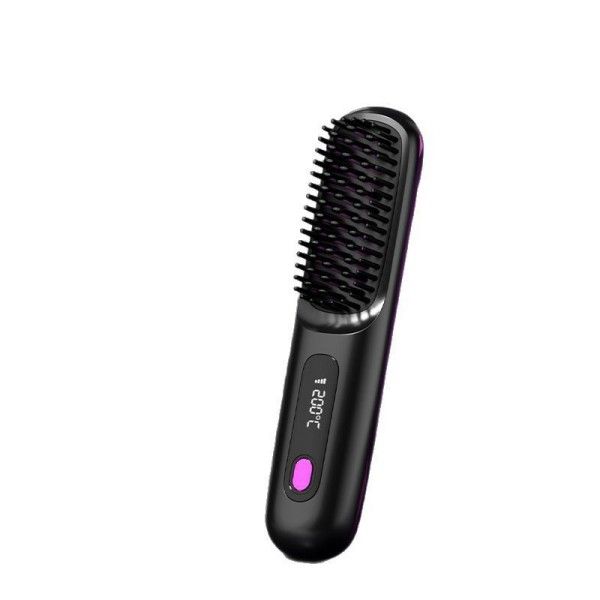 Wireless Negative Ion Hair Straightener Brush Portable Constant Temp