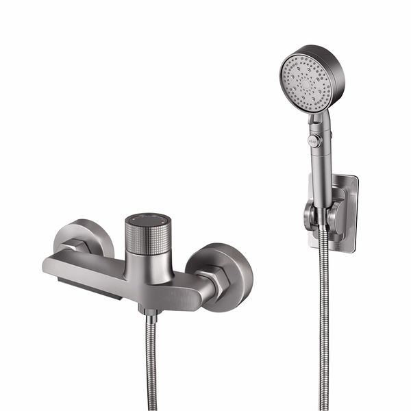 Single Knob Waterfall Bathtub Taps &amp; Hand Shower Set 1219 Black