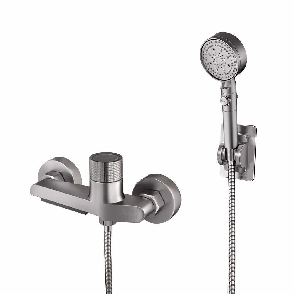 Single Knob Waterfall Bathtub Taps & Hand Shower Set Gray