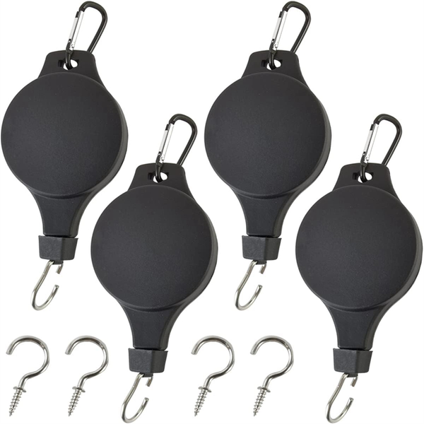 Plant Hook Pulley with 4PCS Ceiling Hooks for Hanging Plants 4 Piece