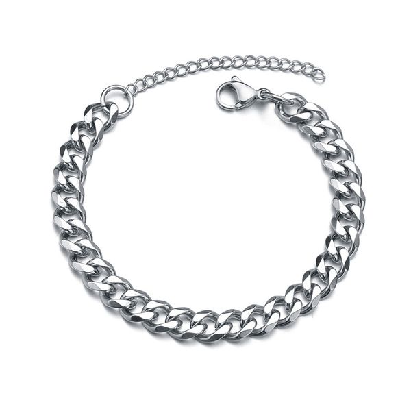 IPSTYLE Men's Stainless Steel Bracelet Chain 5mm Wide Chain Bracelet