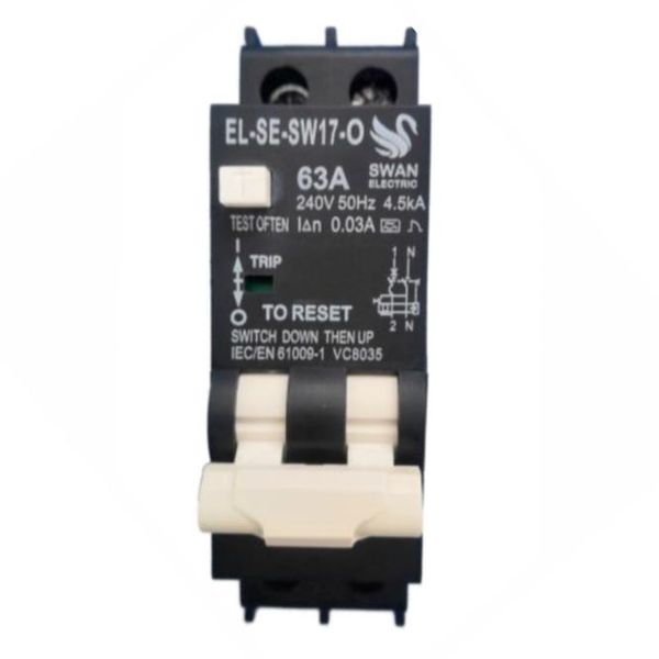 SAMITE EARTH LEAKAGE ISOLATOR (RCBO) 63A 2-POLES 30mA 4.5KA