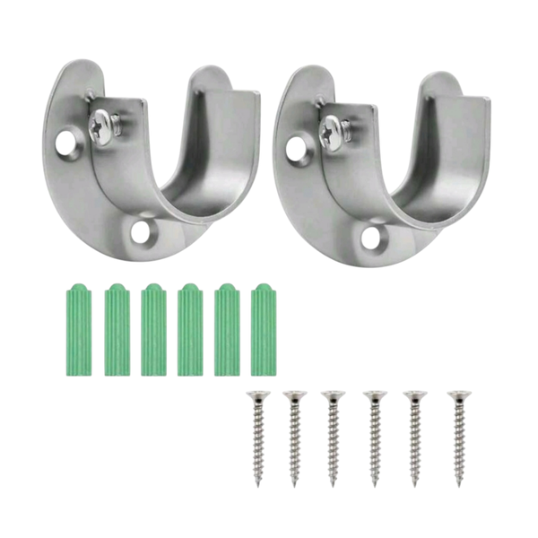 Stainless Steel U-Shaped Cabinet Pole Socket Flange Sleeve 32.5mm