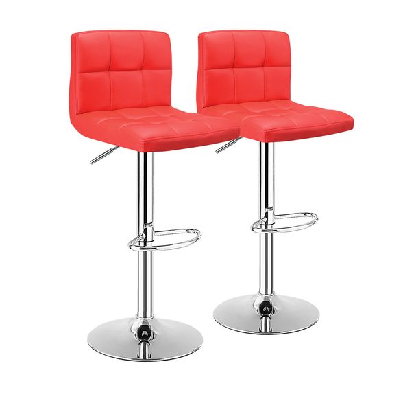 Bar Stools / Kitchen Counter Bar Chair Stools – Set of 2- Red