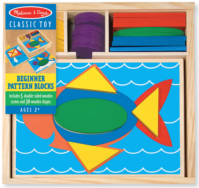 Melissa &amp; Doug Beginner Pattern Blocks (5 Two-Sided Boards &amp; 10 Templates)