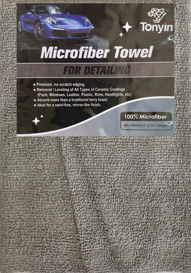 Tonyin Grey Ceramic Coating MicroFiber Towel 40cm x 40cm 300g Shop
