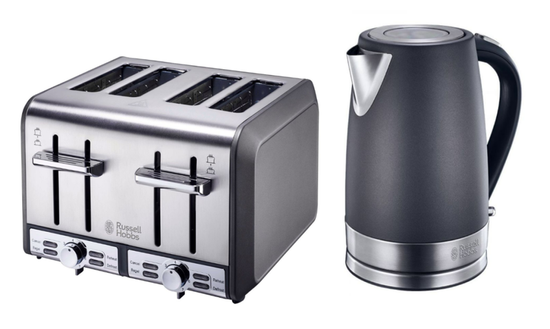 Russell Hobbs Quality Cascade 4 Slice Toaster and Kettle Breakfast Pack