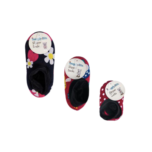 Snuggly Bits Footwear- Assorted Kids Sock Slippers With Face