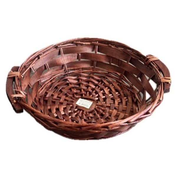 Woven Willow Basket with Side Handles 34cm