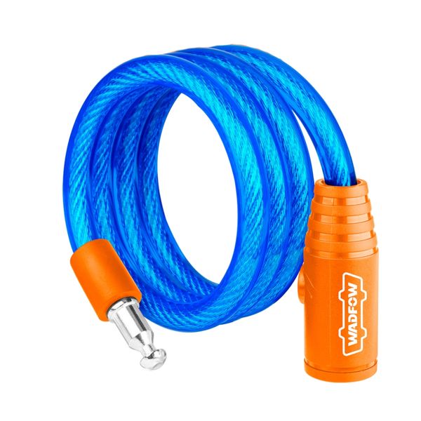 Wadfow - Bicycle Cable Lock - PVC Coated - 12 x 1200mm - Brass Locking Mech