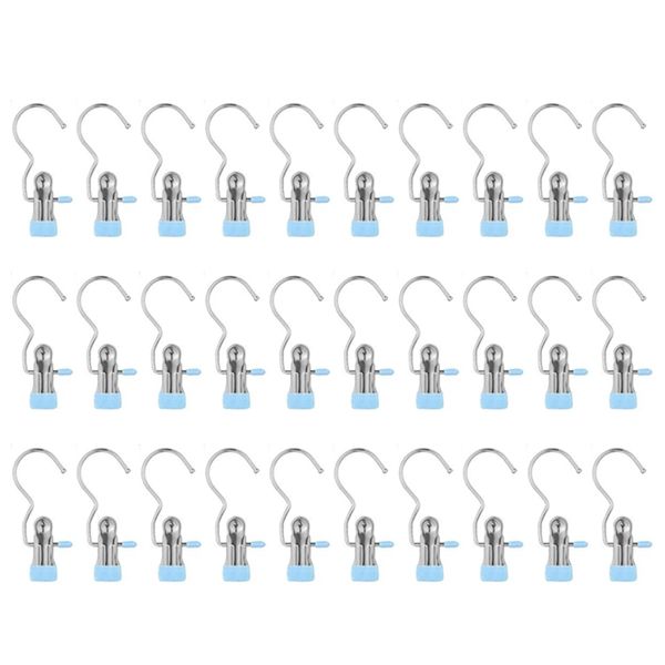 Laundry Hooks Hanging Clip Clothes Hat Pants Towel Beige 10Pc