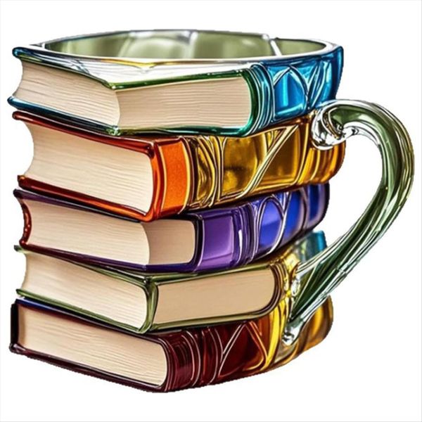 3D Painted Book Coffee Mug, Funny Cups, Library Coffee Cups, Book Cup, Coff