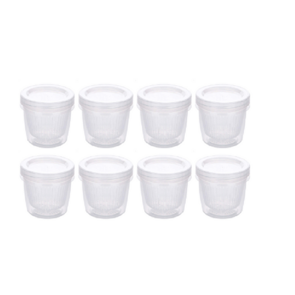 8 Pieces Food Keeping Dispenser with Lid and Drain - Transparent