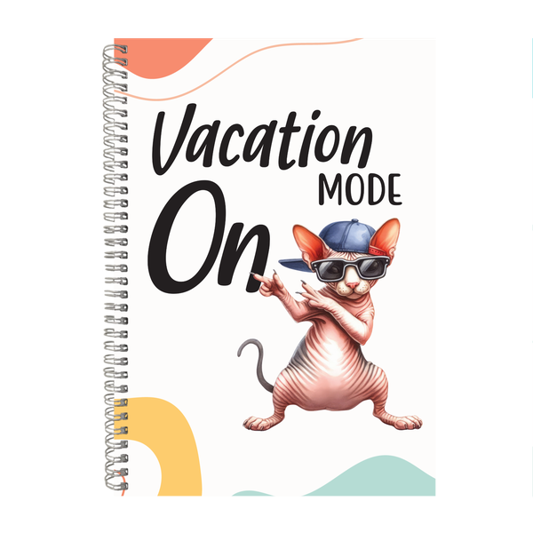 Vacation Mode A4 Notebook Pad Motivational Graphic Birthday Present 016