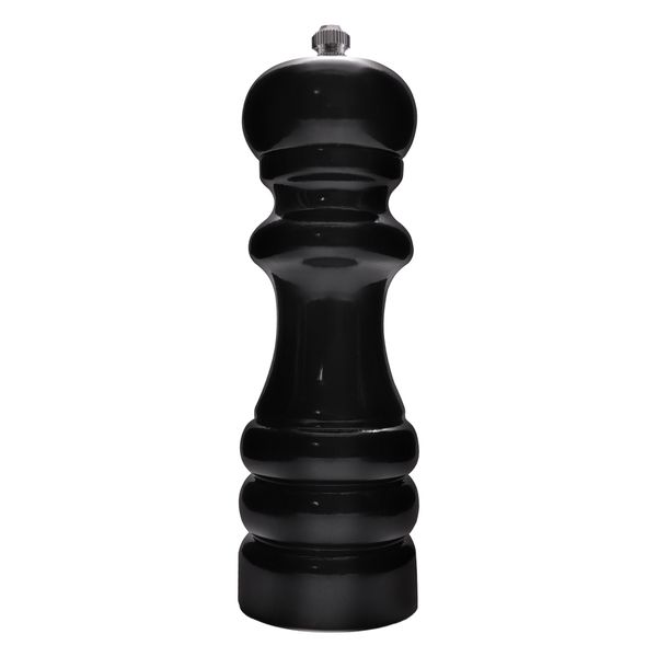Regent Kitchen Salt/Pepper Wooden Grinder with Black Finish Each, (155x50mm Dia)