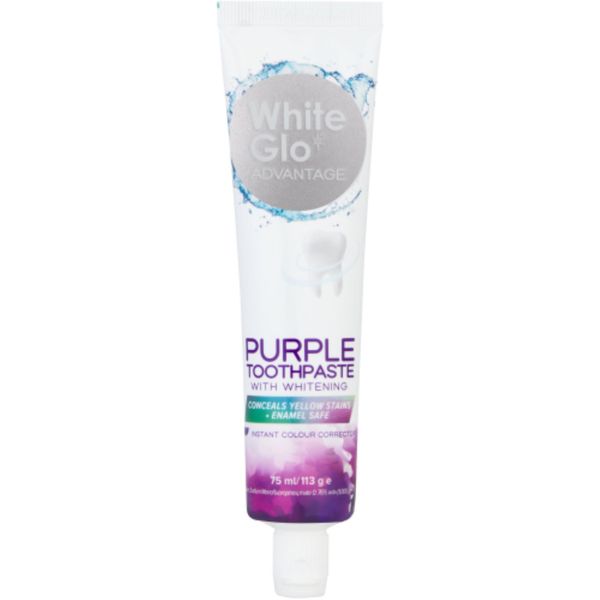White Glo Advantage Purple Toothpaste 75ml x 2