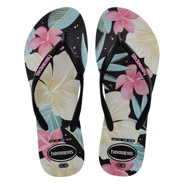 Havaianas - Slim Floral Black Pink