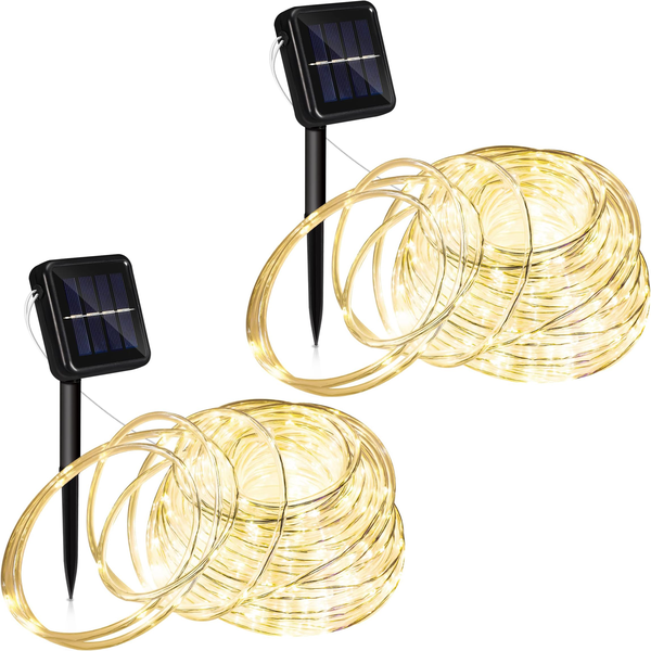 Solar 20m Rope Light Warm White Color Pack of 2 -EMS