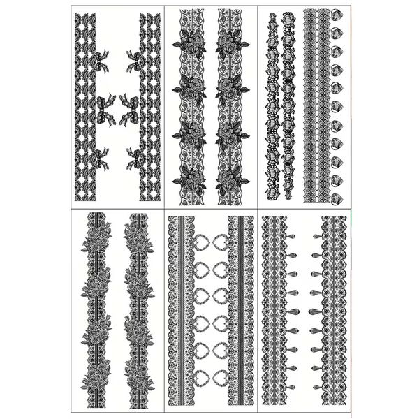 6 Sheets of Leg &amp; Neck Temporary Tattoo Stickers