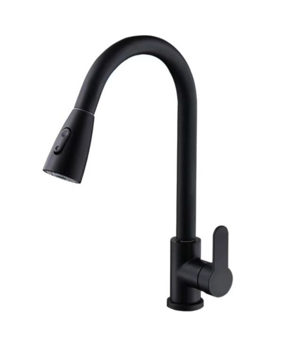 Kitchen Tap Mixer with Self-Retracting Pullout Faucet and Hose