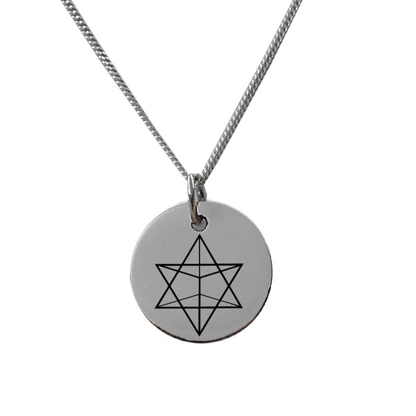 Merkaba Sacred Geometry Sterling Silver Pendant with Chain