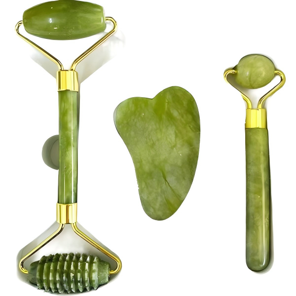 Facial Massage Jade Roller Gua Sha Slimming Face Beauty Tool