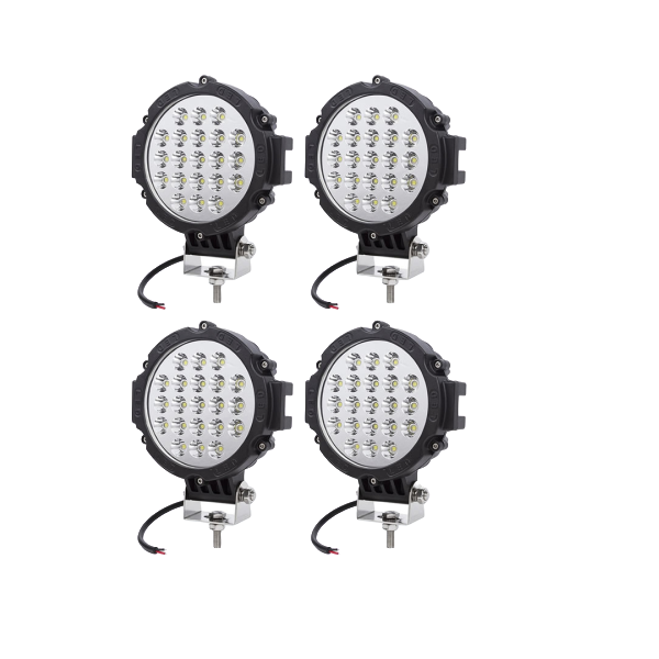 4 Pcs Black 7" 63W LED Spotlight Beam for 4X4 Trucks ATV