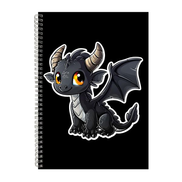 Blue 3 A4 Notebook Spiral Lined Trendy Notepad Dragon Idea 398