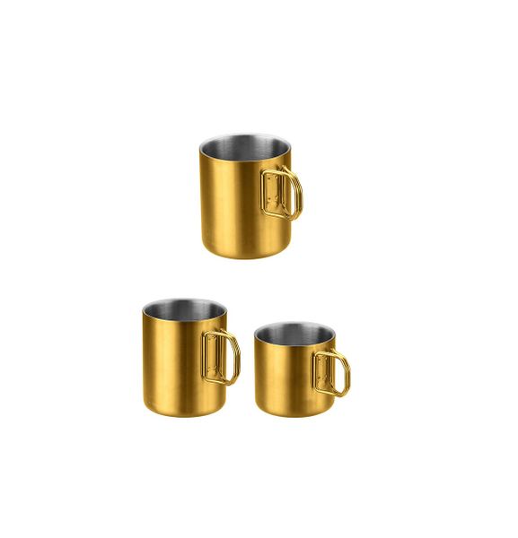 Set of 3 Stainless Steel Camping Coffee Mug