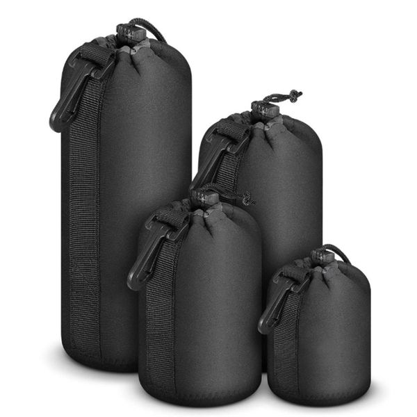 4 Pack Camera Lens Case, Thick Protective Neoprene Camera Lens Bag Set