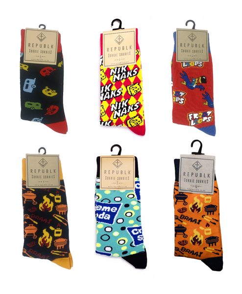 Republk - Sokkie Socks Proudly South African 6 pack