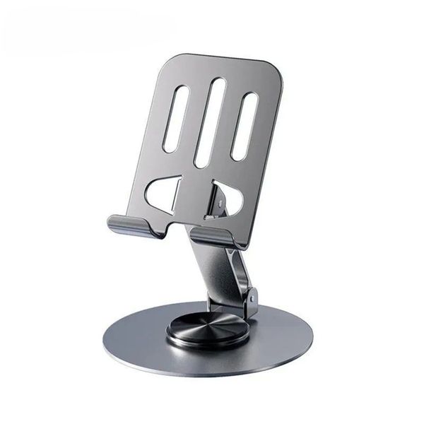 Metal Phone Holder 360 Rotating Adjustable Folding Lazy Tablet Black