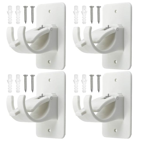 Home Decor Wall Mounted Adjustable Curtain Rod Pole Bracket Set of 4 (9cm)