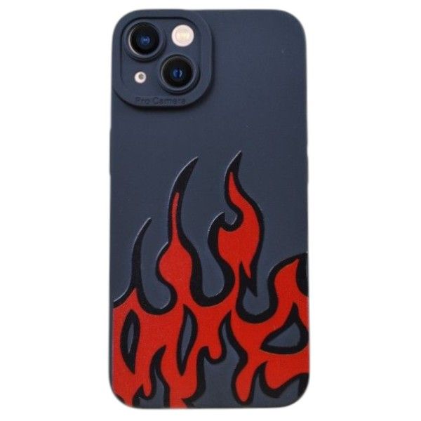 Bold Flame Design Phone Case Compatible With Phone 13 Pro Max- Black