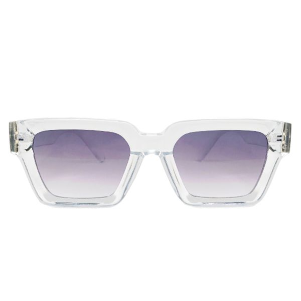 Maple Lennox - Clear Thick Square Frame w' Gold Accents &amp; Gradient Lens