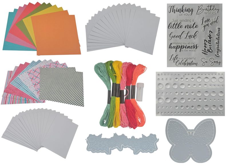 Crafters Companion Embroidery Dies Craft Kit - 180 Elements