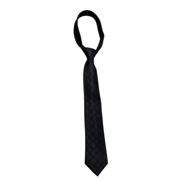 Classic Diamond-Patterned Men's 7-Fold Tie - Black