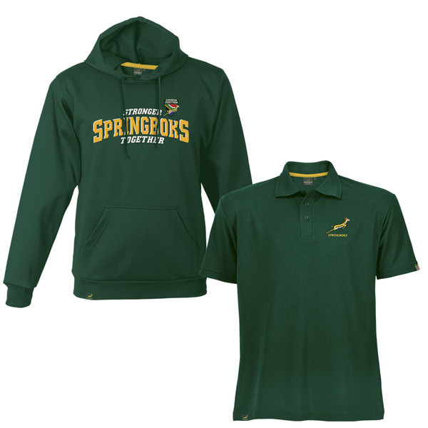 Springbok Rugby Hoodie and Golf Shirt Gift Pack - Official licensed
