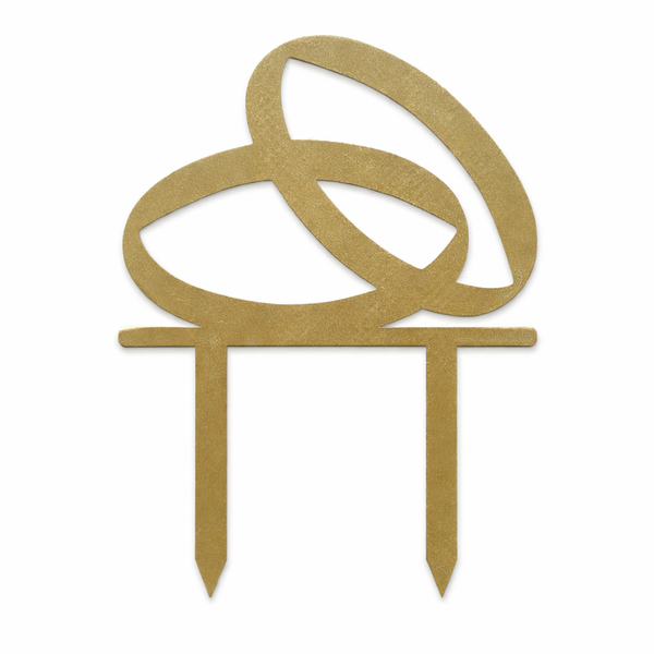 Interlocking Wedding Rings Cake Topper, Elegant Marriage &amp; Anniversary