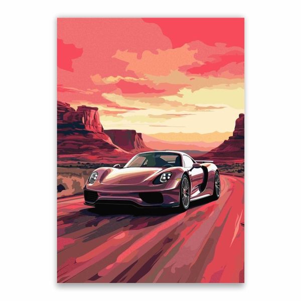Pink Porche Poster - A1