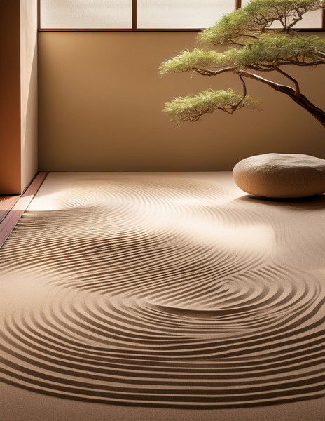 Canvas Wall Art Home Decor - raked sand patterns