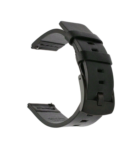 Black Genuine Leather Strap Compatible with Samsung Watch - 22mm