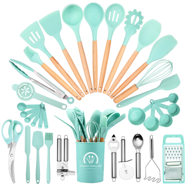 34 pcs Non-stick Silicone Cooking Kitchen Utensils SpatulaSet
