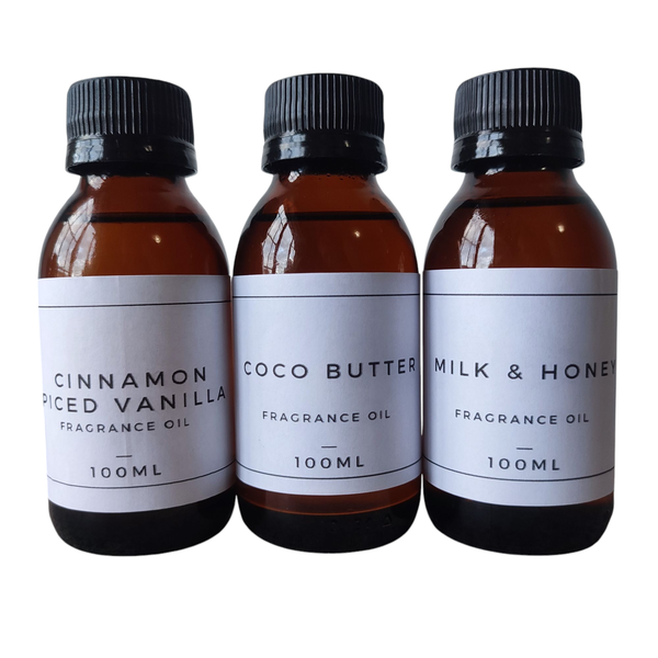 Fragrance Oil Set(3x100ml)Cinnamon Spiced Vanilla,Cocoa Butter,Milk &amp; Honey
